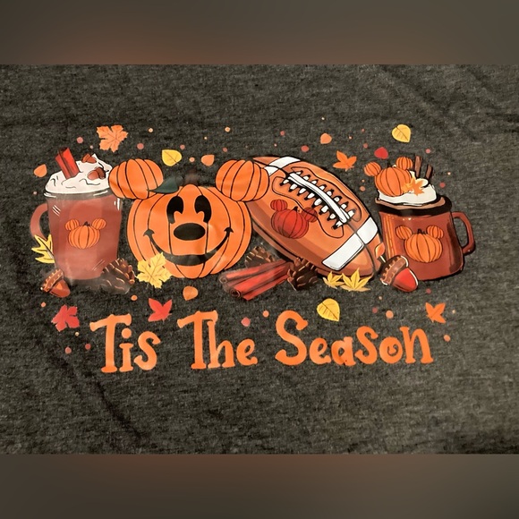 Mickey Mouse Pumpkin Tis the Season Graphic T-shirt - Picture 5 of 5